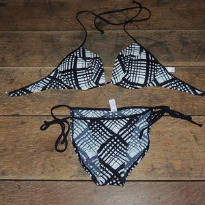Victoria's Secret Black/White String Bikini 34D/S
